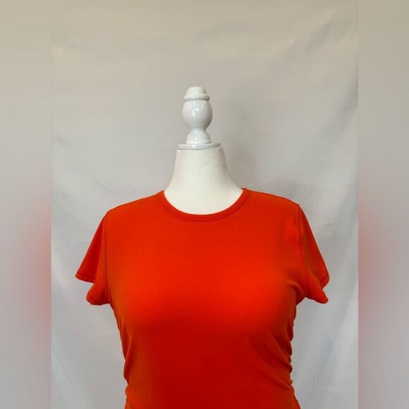 Lululemon Orange-Red Ruched Tee - Picture 6 of 7